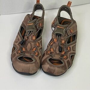 Dunham Nolan Men Brown Leather Closed Toe Hiking Sandals Size 10 Comfort Outdoor